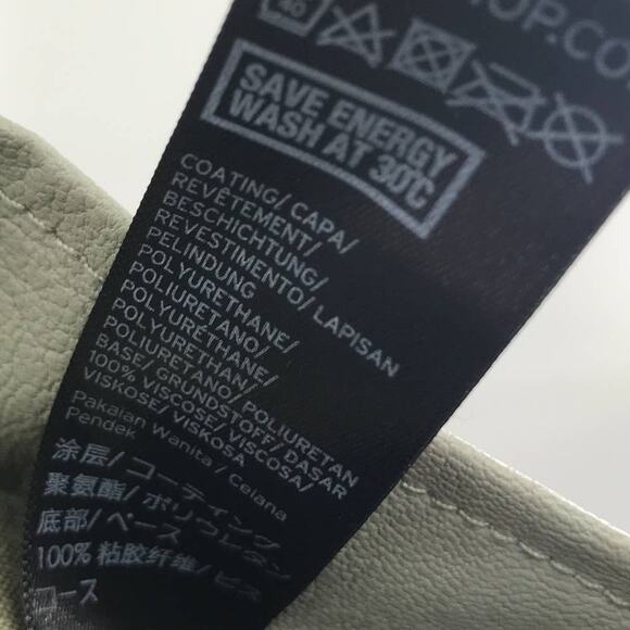 Topshop Green Coated Button Front Tie Waist Shorts - Picture 7 of 8